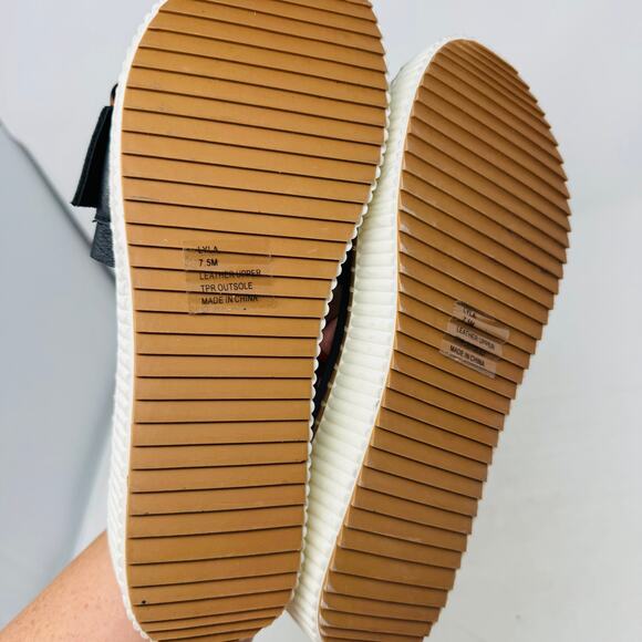 Joie Lyla Black Leather Slide Sandals Platform Buckle Detail Size 7.5 - Picture 10 of 11